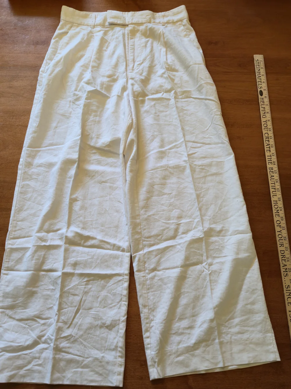 Womens Banana Republic Wide Leg Linen-Blend Pants in White